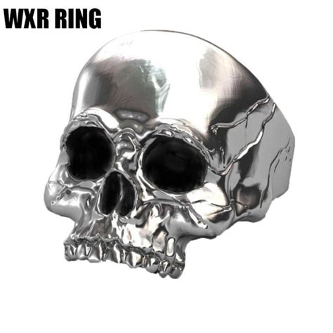 Wxr Ring Fashion Domineering Skull Ring Men S Retro Punk Trend Electroplating Alloy Skull Ring