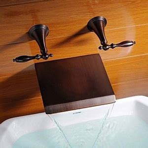 Oil Rubbed Bronze Finish Waterfall Widespread Bathtub Faucet