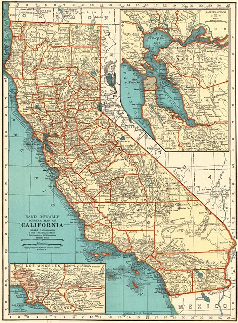 Vintage California State Map Hot Sex Picture