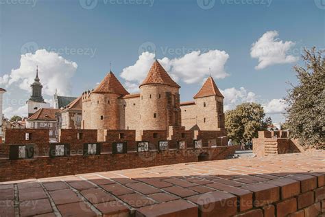 historic barbican in Warsaw, Poland on a warm summer holiday day