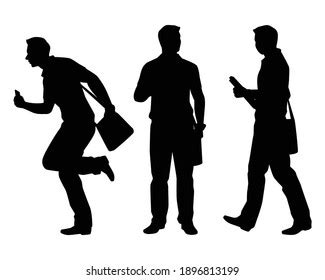 Set Office Worker Silhouette Vector On Stock Vector (Royalty Free ...