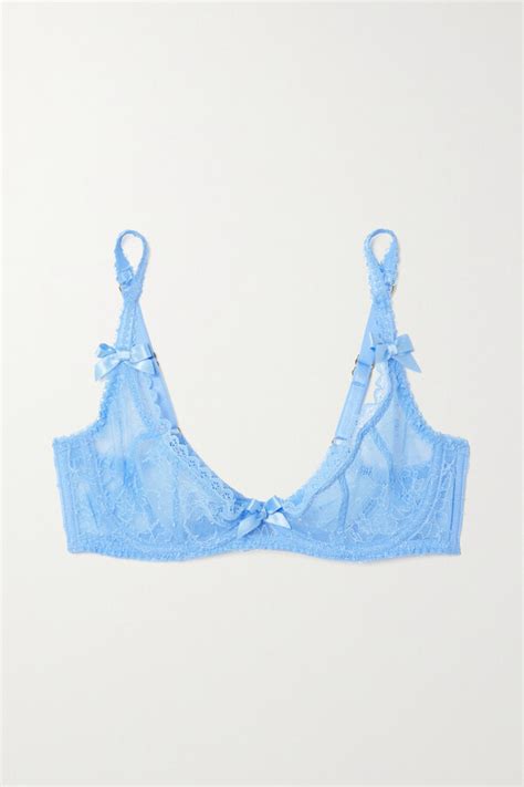 Agent Provocateur Hinda Satin Trimmed Leavers Lace Underwired Soft Cup