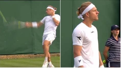 Watch Fokina Gets Knocked Out Of Wimbledon After Smashing Ball Out Of