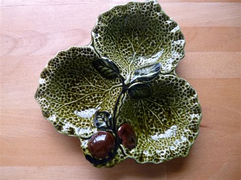 Vintage Crown Devon Three Leaf Cabbage Dish Mid Century Haute Juice