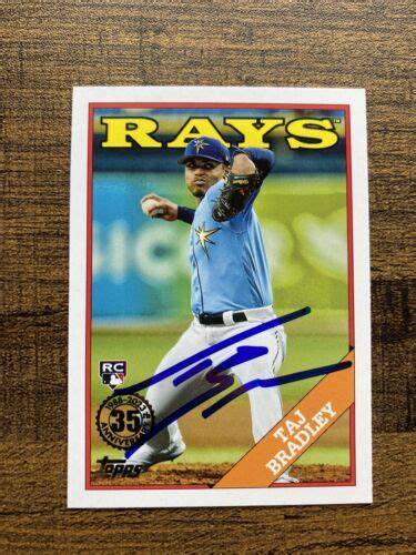 Taj Bradley Signed Topps Update Series Rookie Card Rc Rays Us