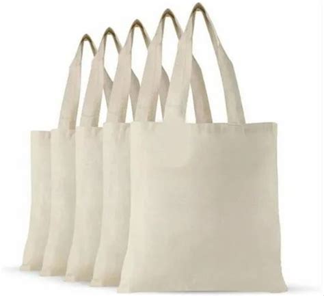 Plain Off White Cotton Cloth Bag Capacity Upto 5 Kg Sizedimension