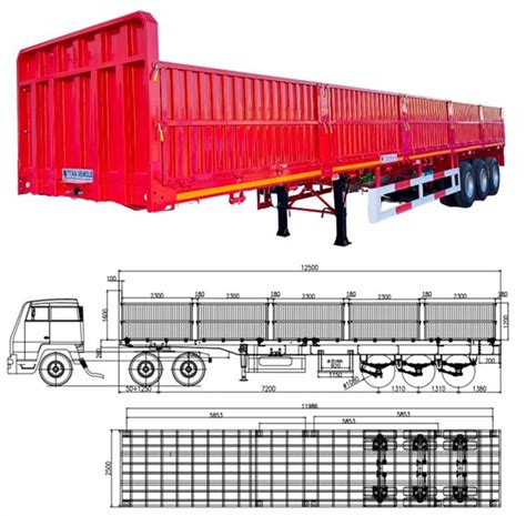 M Drop Side Doors Trailer Tri Axles