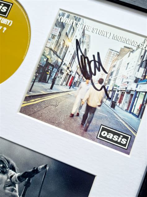 Liam Gallagher Signed Framed Oasis Whats The Story Morning Glory