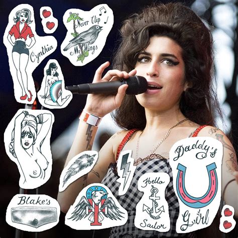 Amy Winehouse Temporary Tattoo Set Amy Winehouse Tattoos Etsy