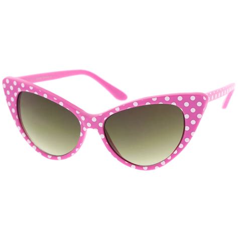 Retro 1950 S Polka Dot Cat Eye Fashion Sunglasses Zerouv