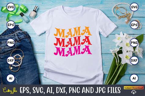 Mama Svg Retro T Shirt Design Cut Files Graphic By Artunique24