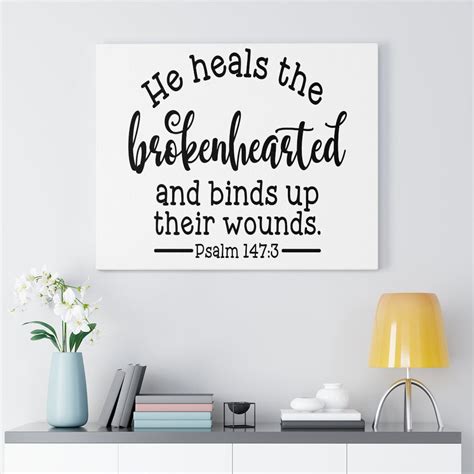 Trinx Heals The Brokenhearted Psalm 1473 Christian Wall Art Bible