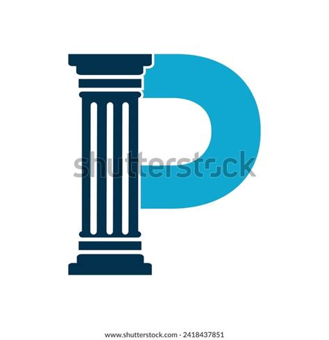 Pillar Logo Combine Letter P Vector Stock Vector Royalty Free