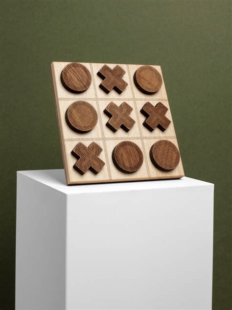 Wooden Tic Tac Toe Contemporary Wooden Game Family Game - Etsy