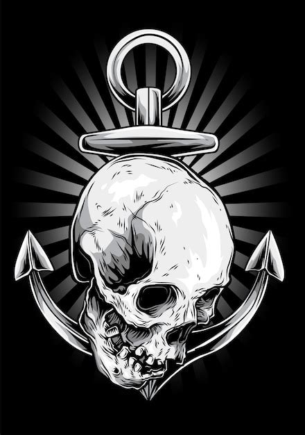 Premium Vector Anchor Skull Vector