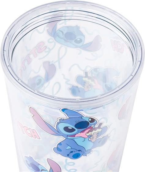 Silver Buffalo Lilo And Stitch Vaso De Pl Stico Con Tapa Y Pajita