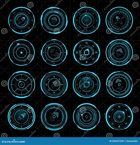 Hud Compass Aim Control Target Interface Panel Stock Illustration Illustration Of Dashboard