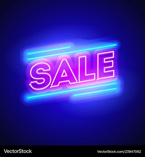 Retro Sale Offer Neon Sign Royalty Free Vector Image