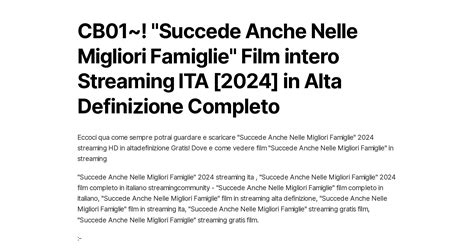 Cb Succede Anche Nelle Migliori Famiglie Film Intero Streaming