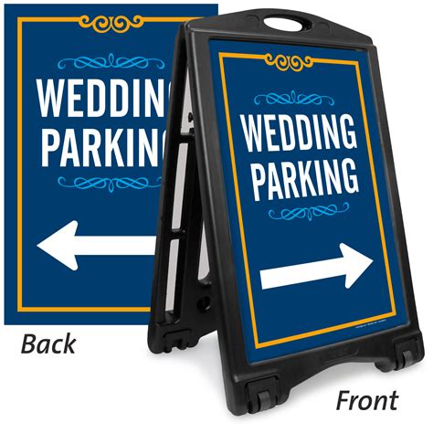 Wedding Parking With Directional Arrow Sidewalk Sign Sku K Roll 1142