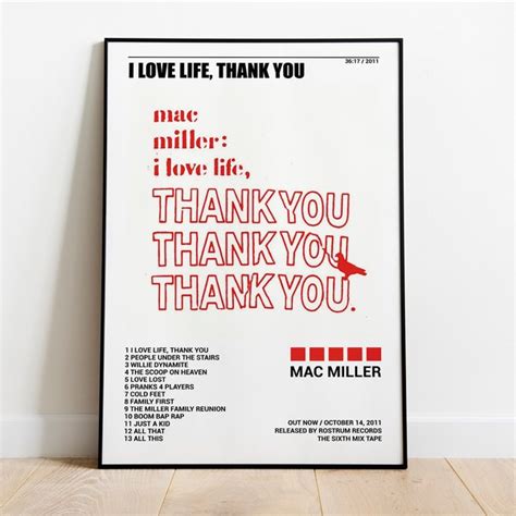 I Love Life Thank You Poster Etsy UK