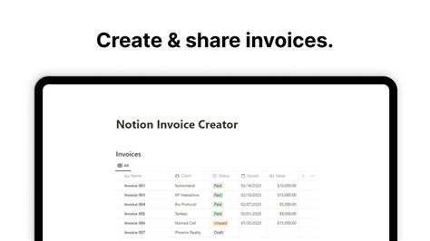 Notion Invoice Creator Notionland Template Gallery