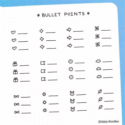 Bullet Points (bullet journal doodles) | Bullet journal doodles, Journal doodles, Doodle lettering