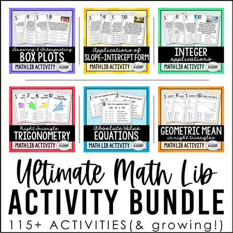 Ultimate Math Lib Activity Bundle All Things Algebra