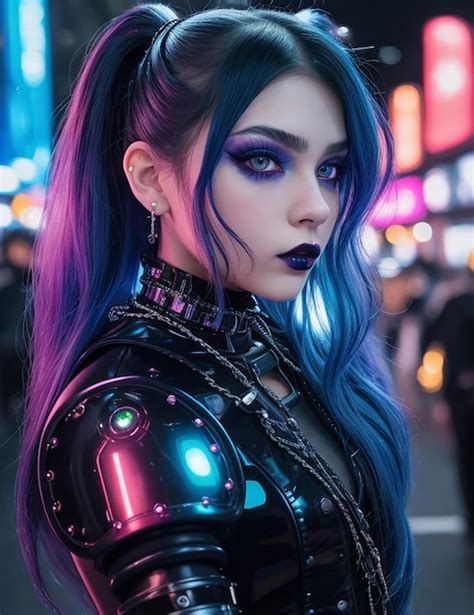 Premium Ai Image Cyberpunk Girl Photo Ai Generated