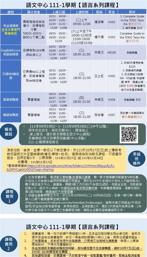 語文中心 語言系列課程開始報名囉！ 高雄餐旅大學板 Dcard