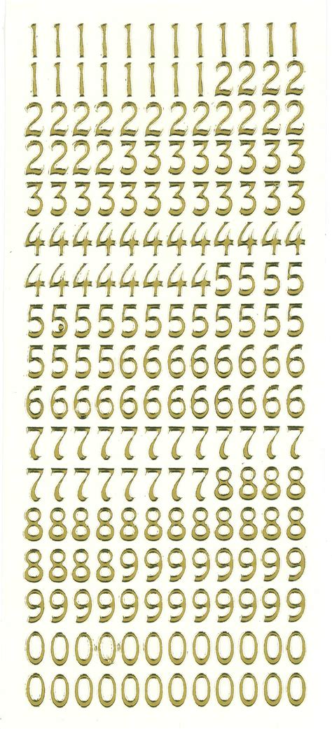 Paper Wishes Numbers Gold Peel Off Stickers