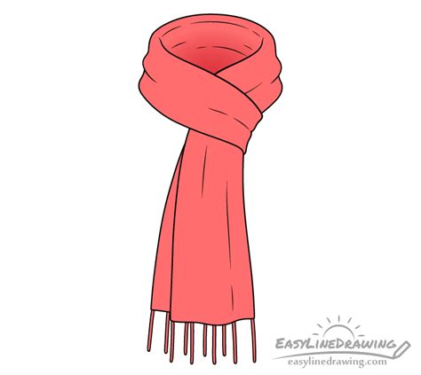 How To Draw A Scarf Really Easy Drawing Tutorial Off