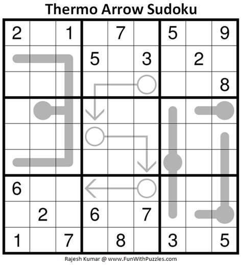 Thermo Arrow Sudoku Puzzle Fun With Sudoku 350