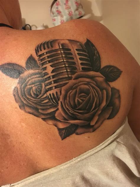 Rickabilly Microphone Roses Tattoo Rose Tattoos Tattoos Sister Tattoos