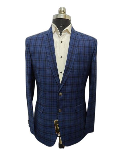 Cotton Formal Mens Blue Check Blazer At Rs 1290 In Meerut Id 27492961897