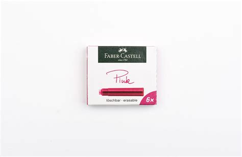 Faber Castell Fountain Pen Ink Cartridges Pink Pack Of 6 Yoseka