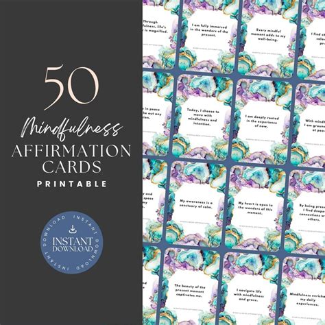 Mindfulness Affirmation Cards Printable Positive Affirmation Cards