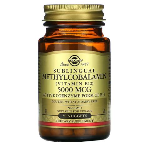 Solgar Sublingual Methylcobalamin Vitamin B12 5000mcg 30 60