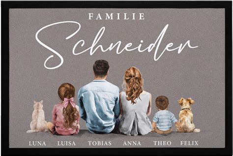 Amazon De Specialme Fu Matte Familie Mit Namen Figuren