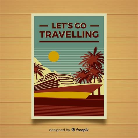 P Ster Vintage De Viaje En Dise O Plano Vector Gratis