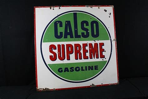 Sold Price Porcelain Calso Supreme Gasoline Sign Double Sided