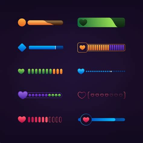 Free Vector Health Bar Elements Set