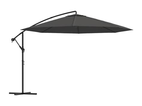 Parasol en porte à faux avec poteau Aluminium 350 cm Anthracite