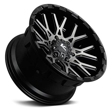 V Rock Vr Recoil Wheels Satin Black With Dark Machined Tint Face Rims