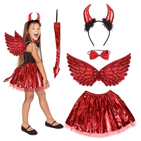 Buy Honmok 5 Piece Kids Red Devil Halloween Costumedevil Fancy Dress