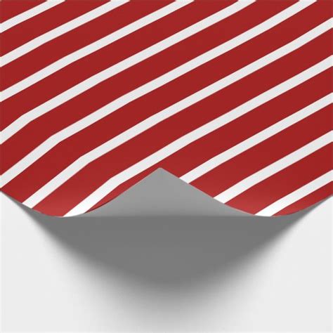 Red And White Stripe Wrapping Paper Zazzle