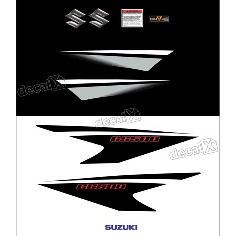 Kit Jogo Faixa Emblema Adesivo Suzuki GS 500 Preta Decalx Adesivos