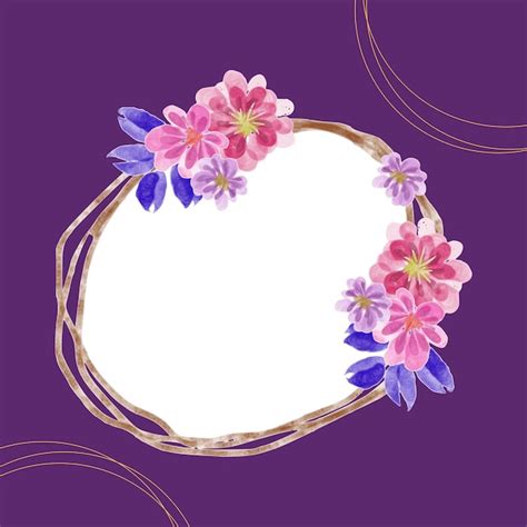 Premium Vector Watercolor Illustration Of Floral Wreath Isolated On