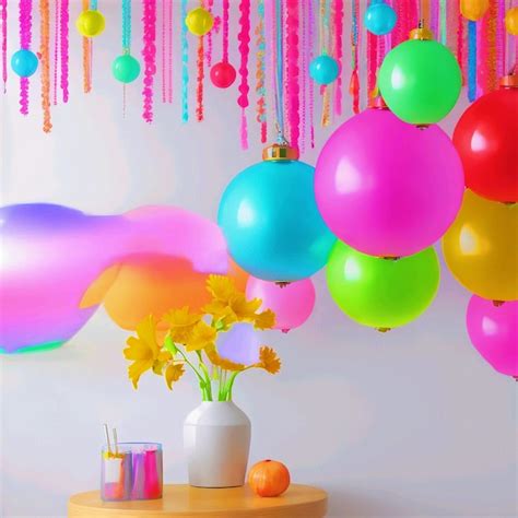 Birthday Wishes Balloons Background Premium Ai Generated Image