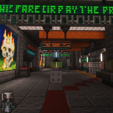 Minecraft Cyberpunk Metro Station Part Arquitectura Minecraft